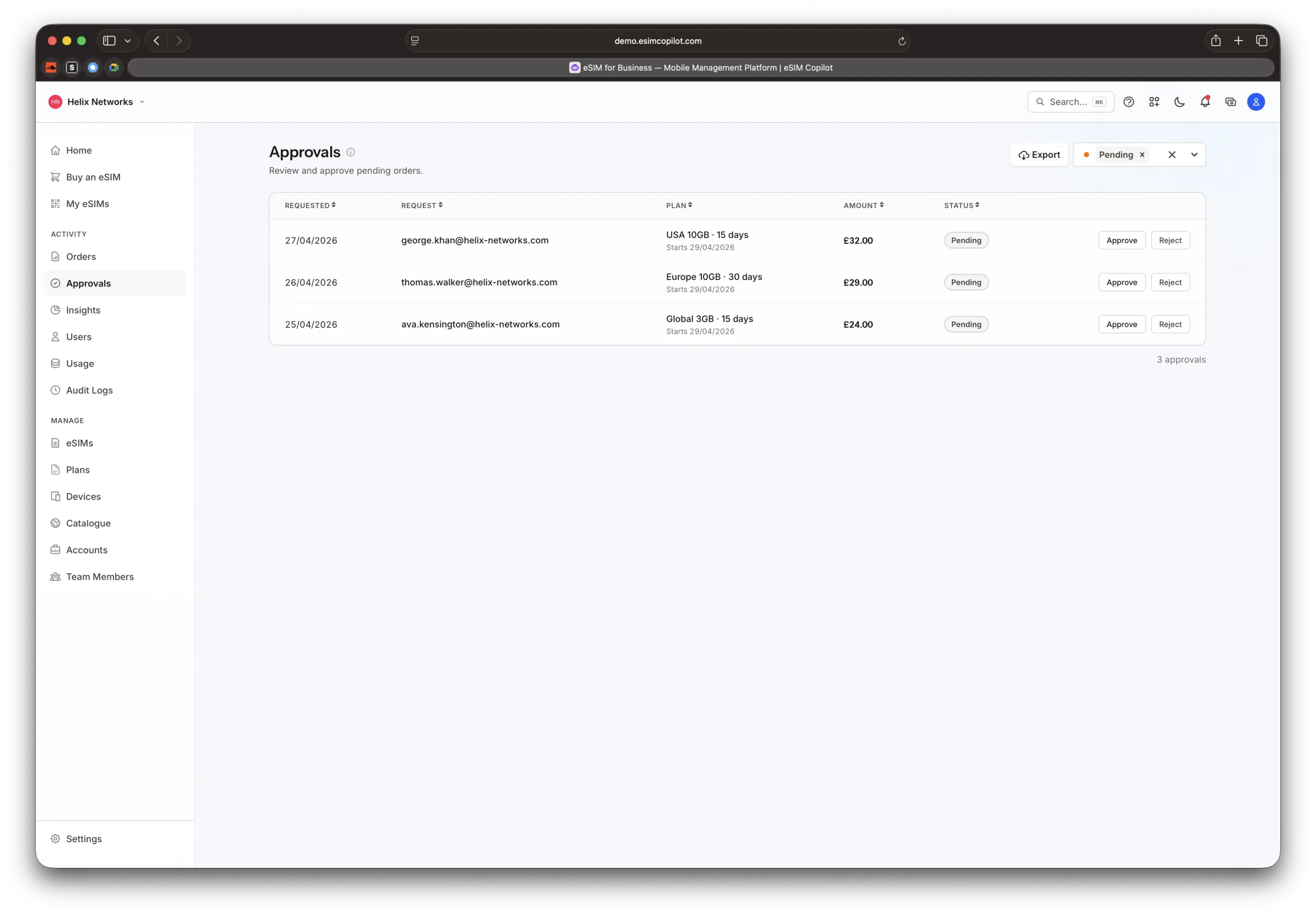 Approval workflows