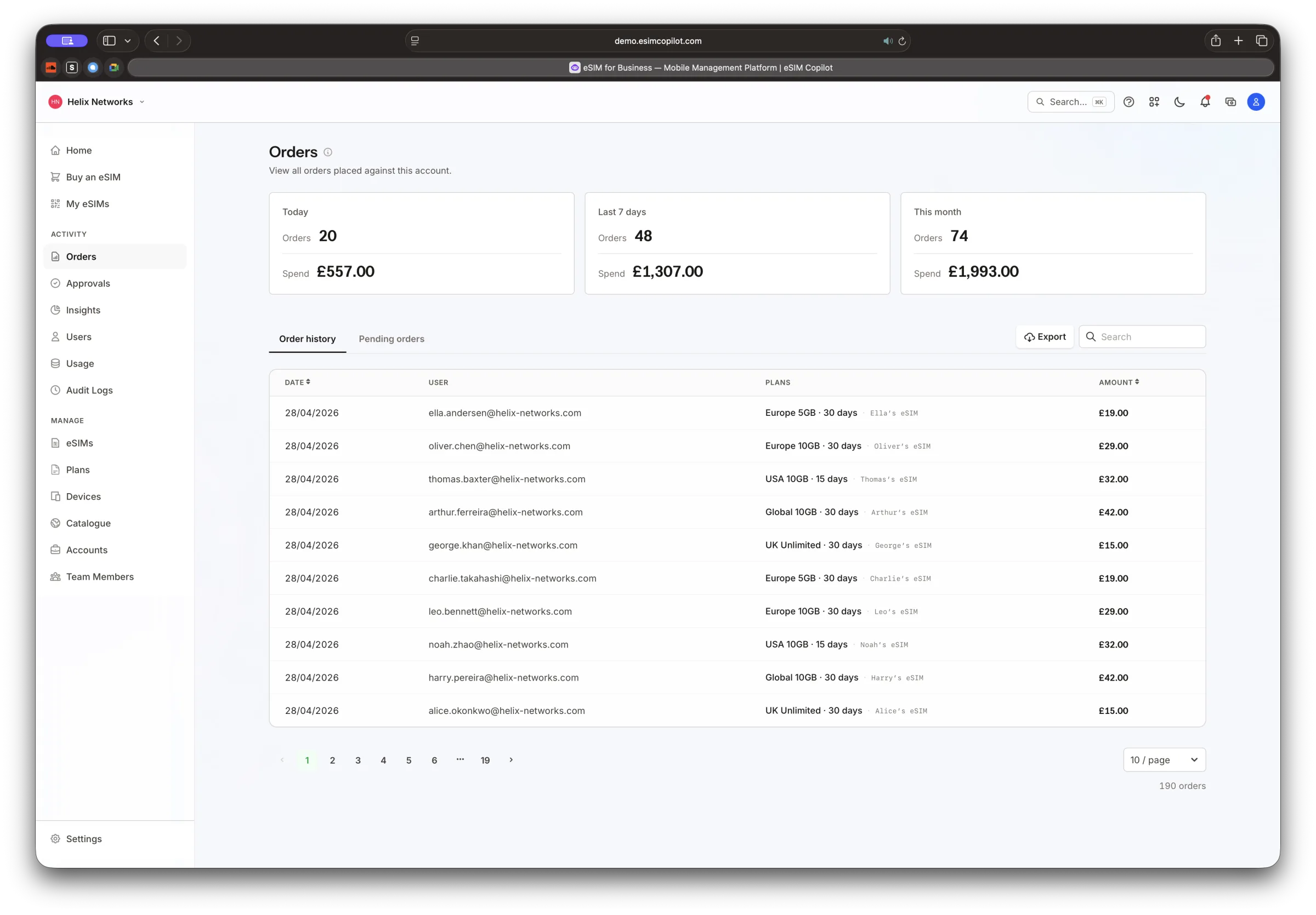 Order management